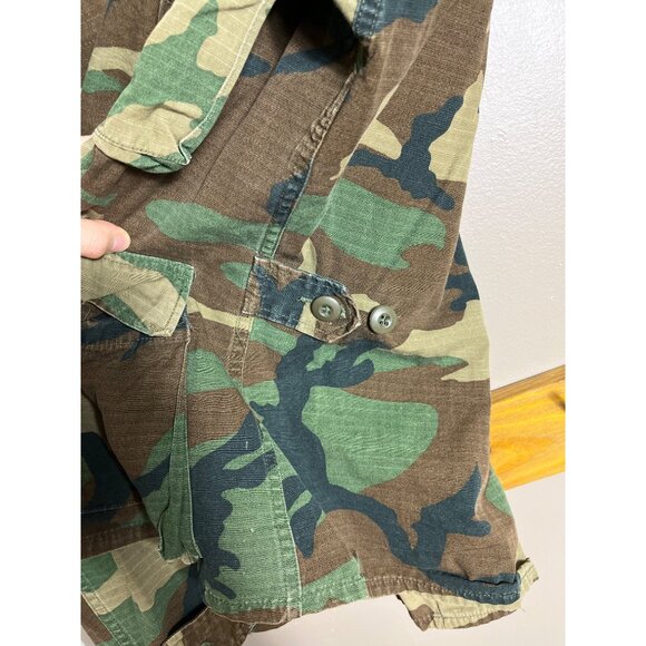 US Military BDU Uniform Coat Woodland Camo Combat Cotton 80s Surplus Men M-Short - Picture 7 of 8